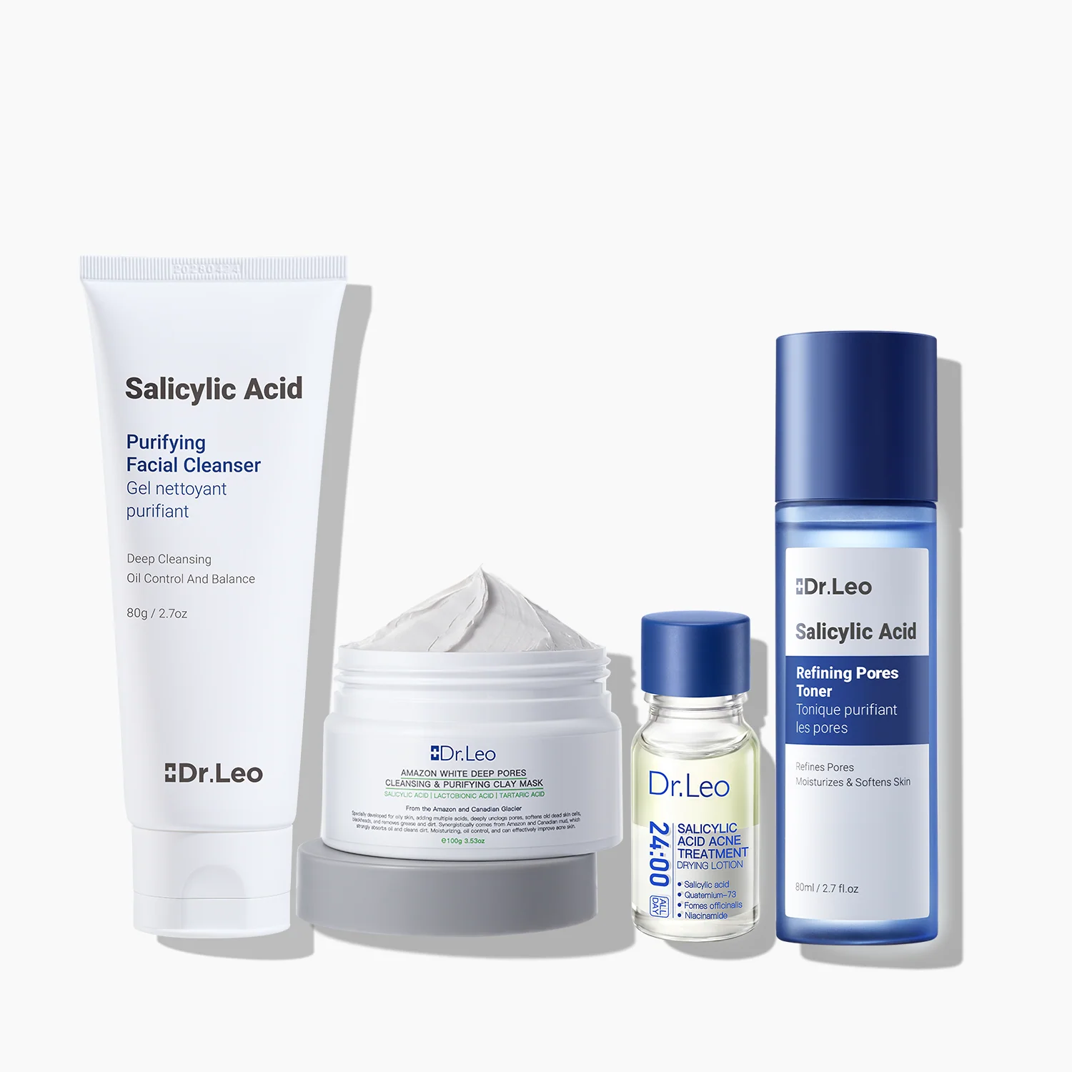 Set antiacné de 4 piezas con ácido salicílico